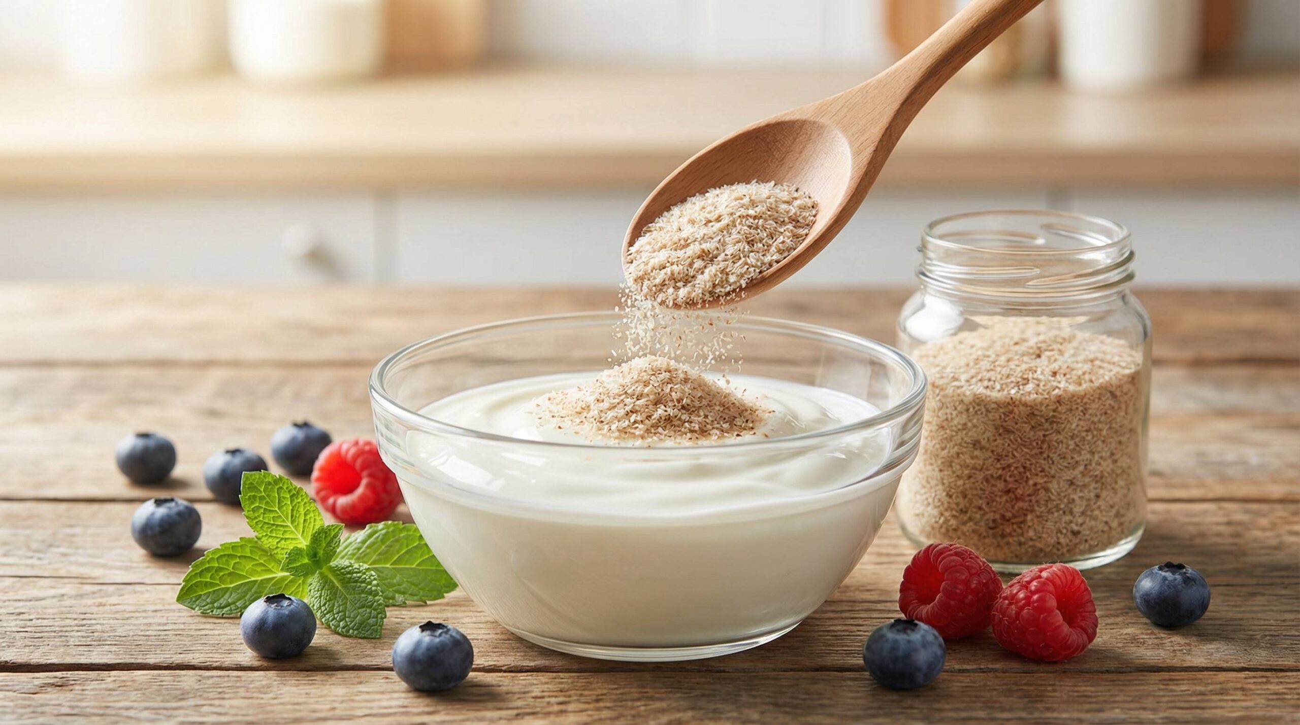 wieviel flohsamenschalen in joghurt